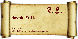 Novák Erik névjegykártya